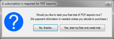 Start PDF Export Trial